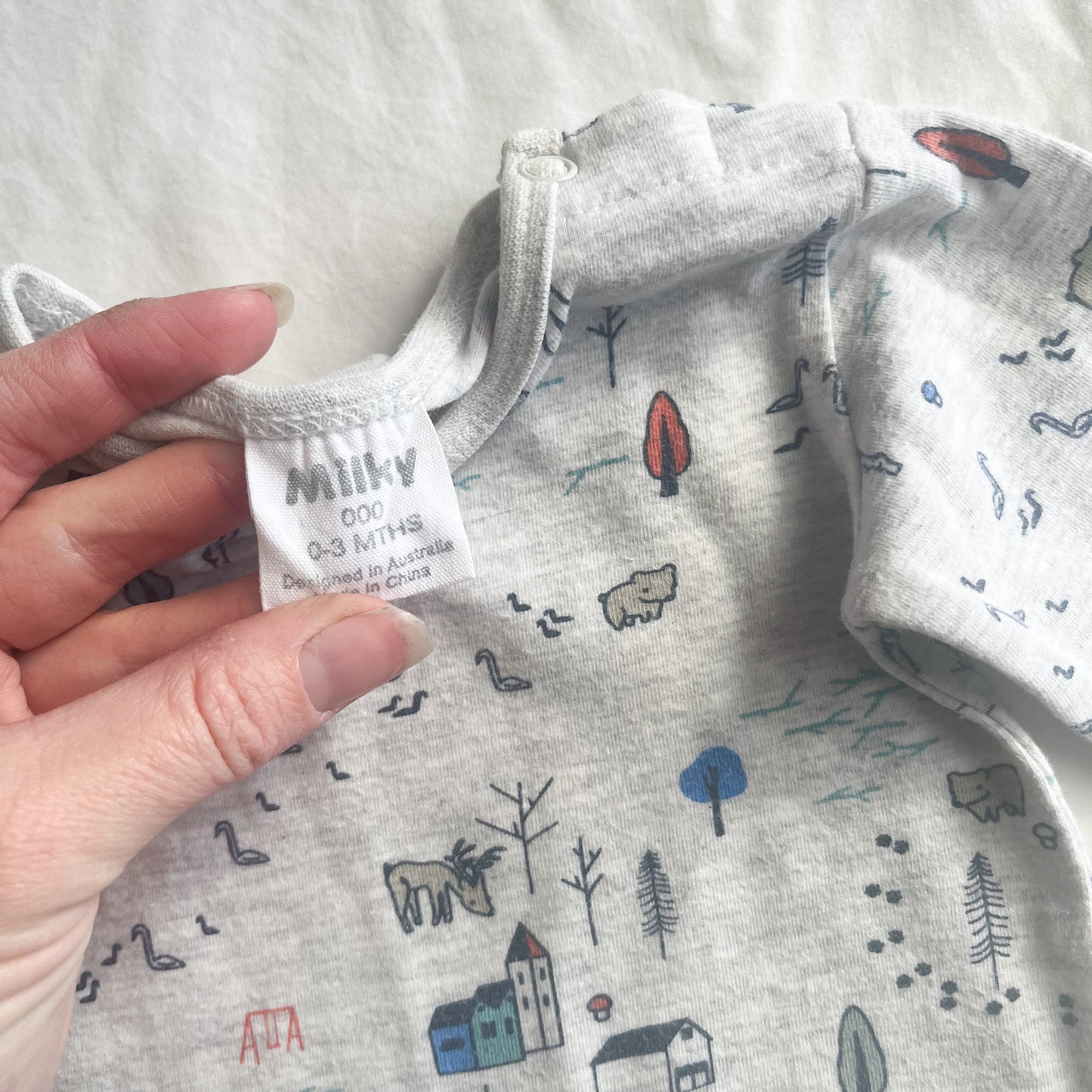 Milky sleepsuit, 0-3m