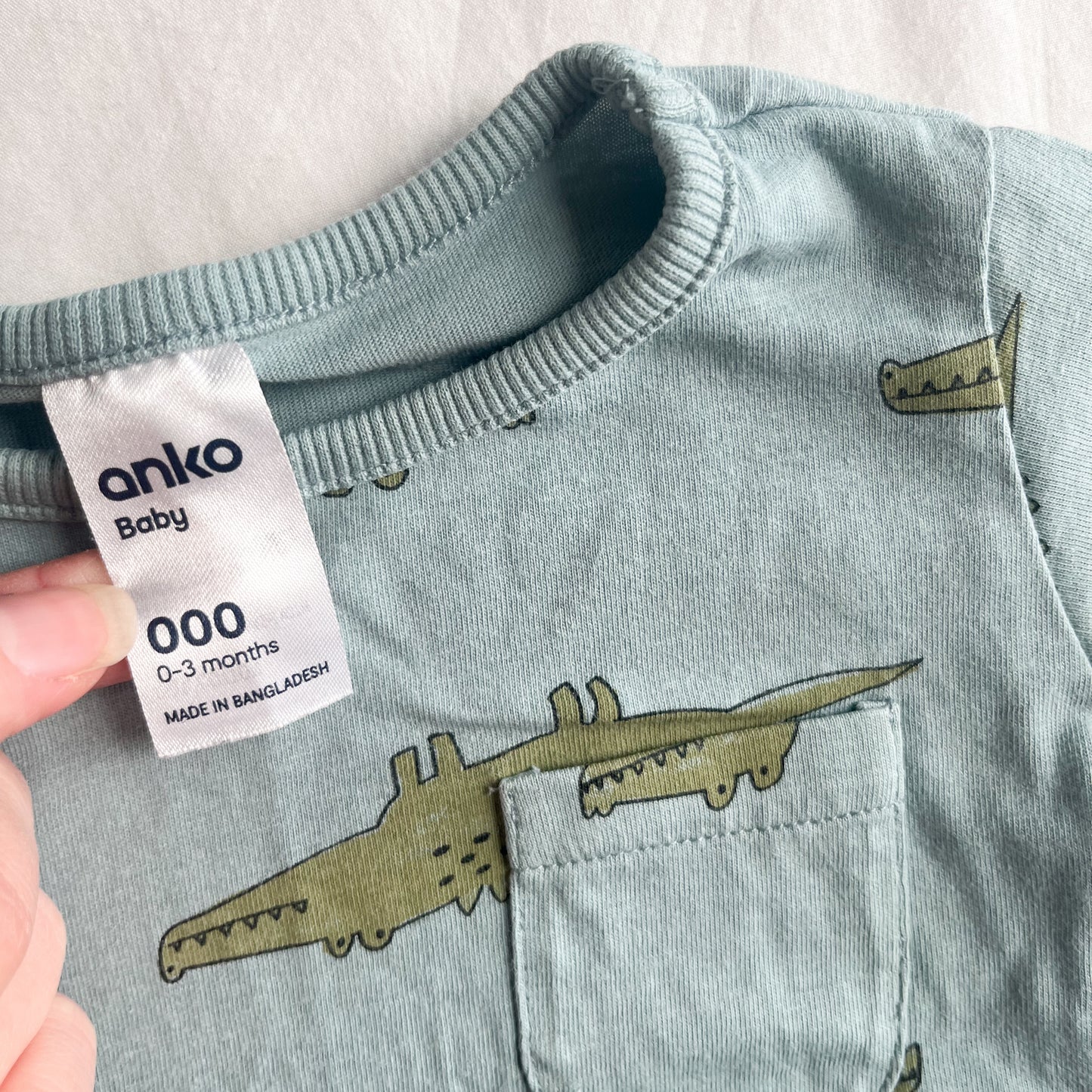 Crocodile tee, 0-3m