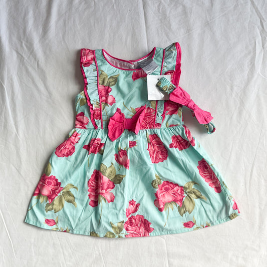 Ricochet dress + headband, 6-12m