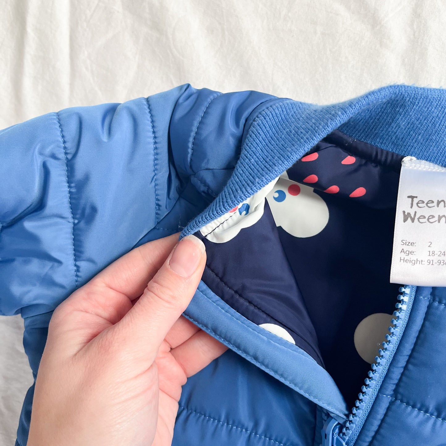 Teeny weeny puffer jacket, size 2