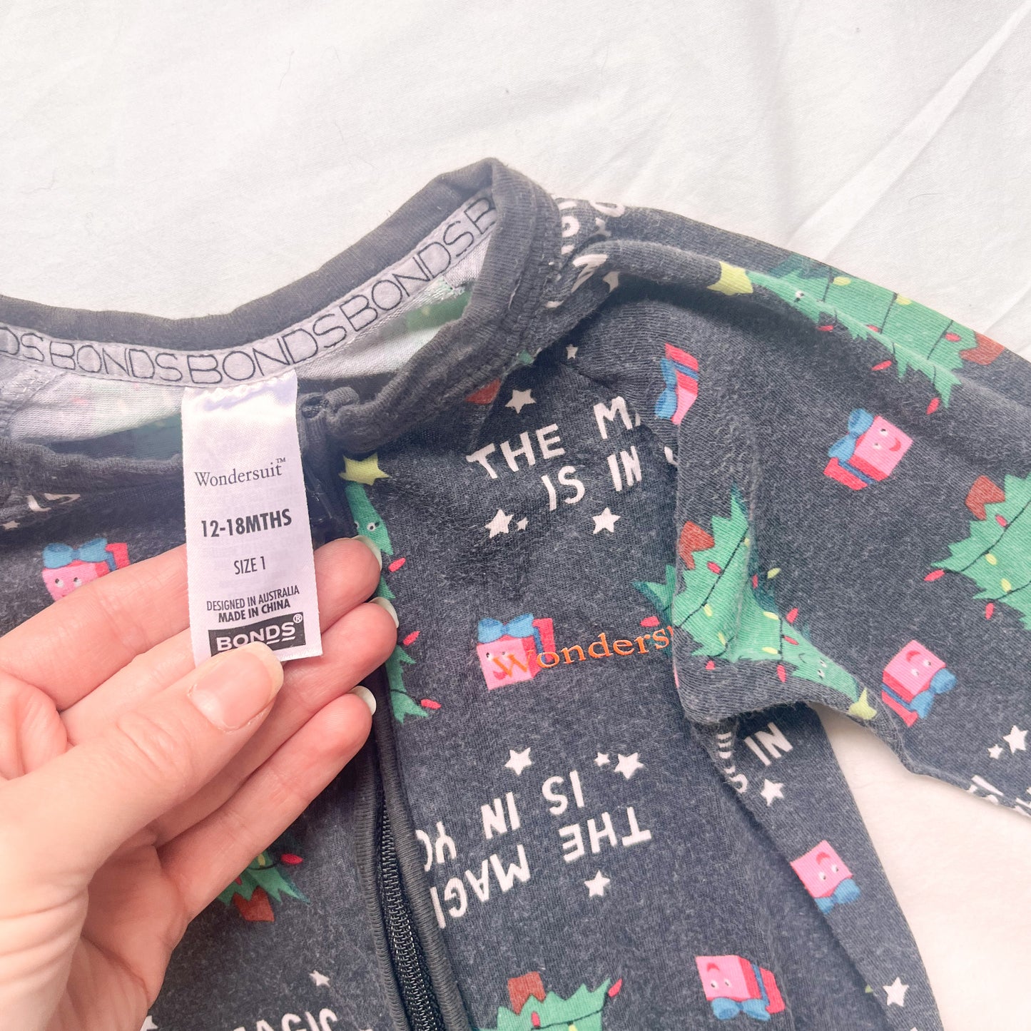Bonds Christmas wondersuit, size 1