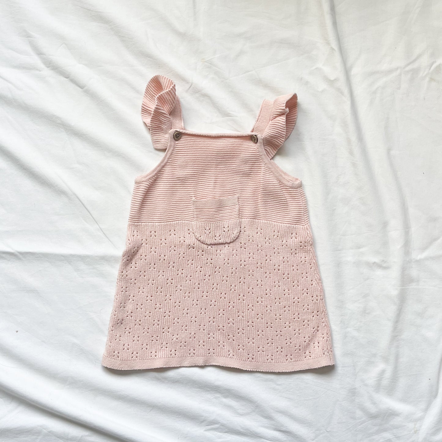 Pink knit dress, 6-12m