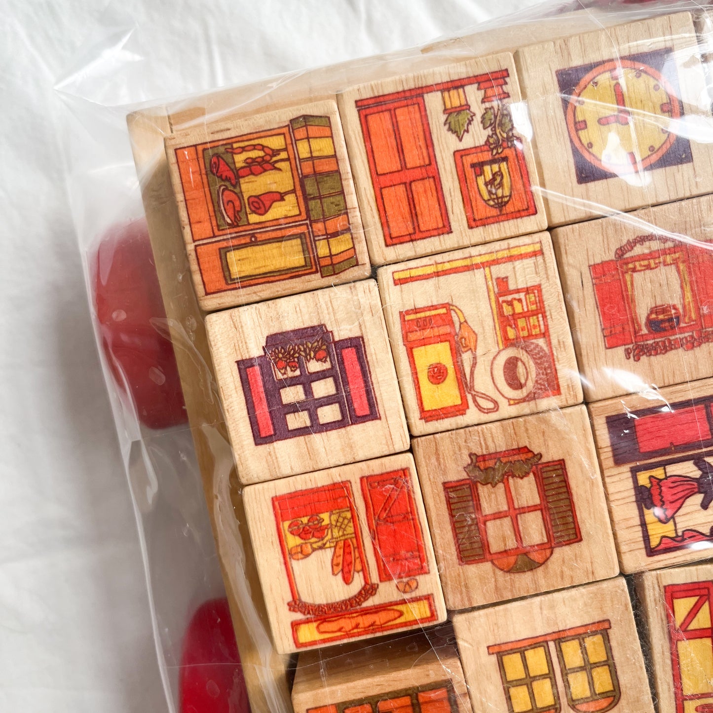 Melissa & Doug wooden blocks and cart