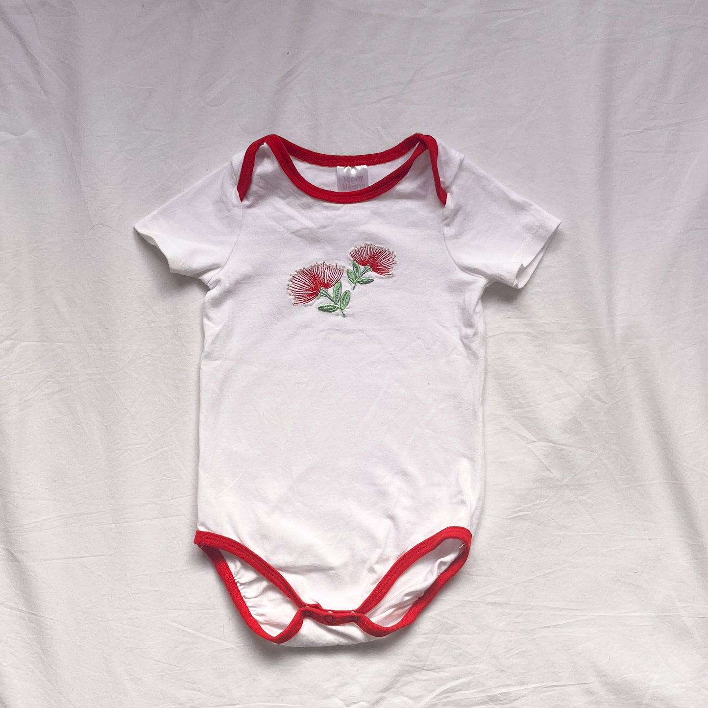 Pōhutukawa bodysuit, 6-12m