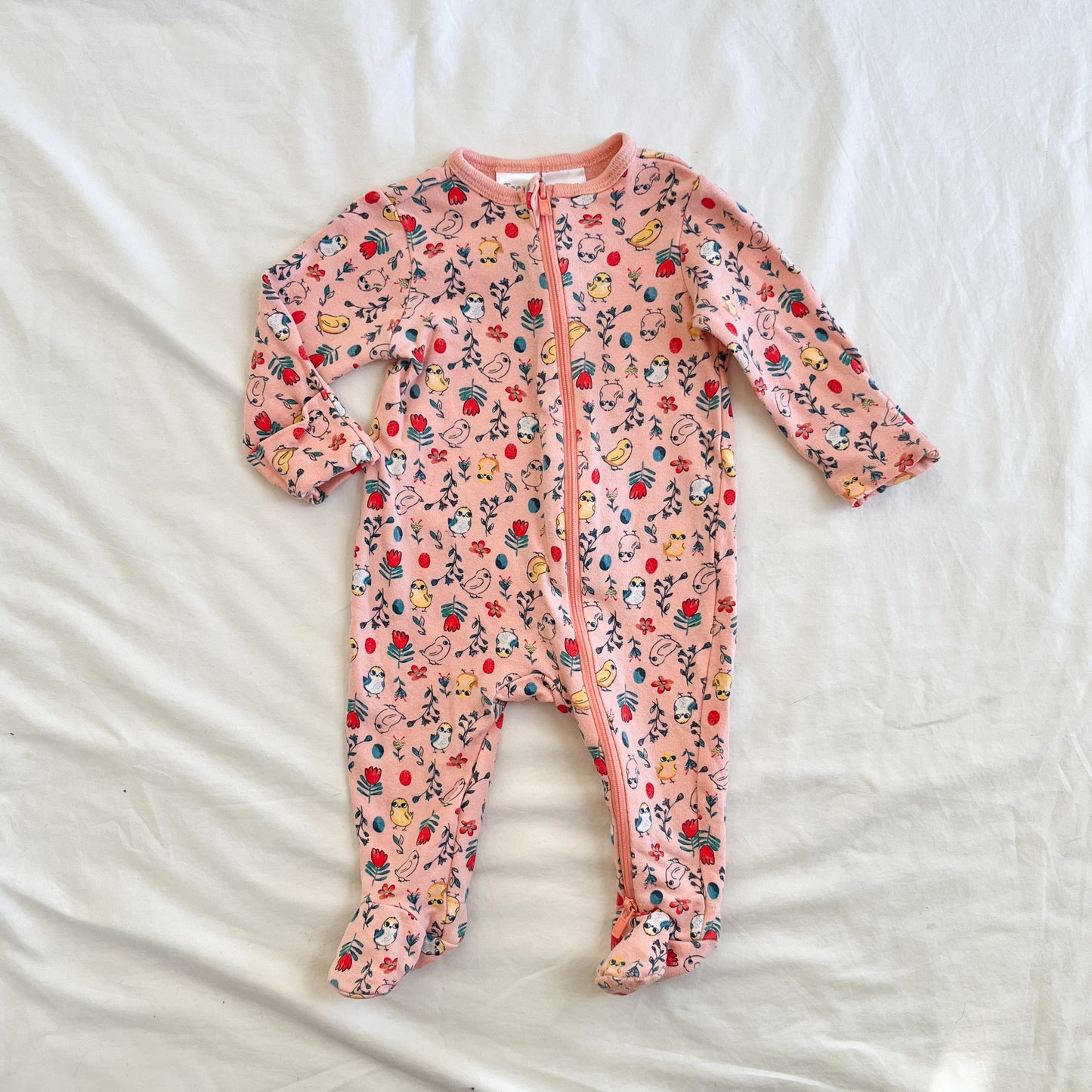 Teeny weeny fleece sleepsuit, 0-3m