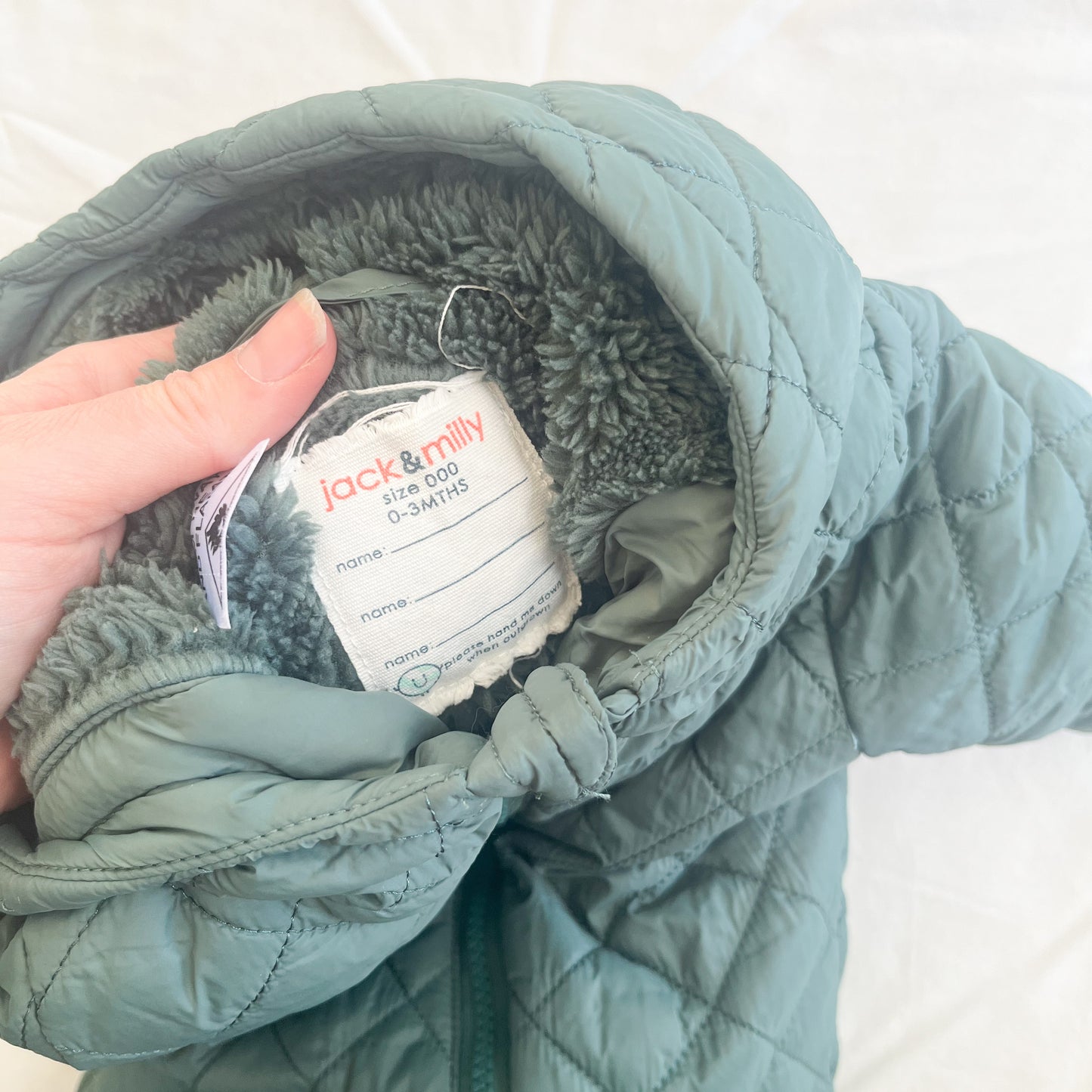 Jack and Milly puffer suit, 0-3m